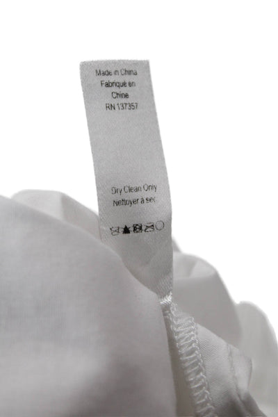 Marissa Webb, Women Tunic White Cotton Button Sleeveless Round Neck Size L