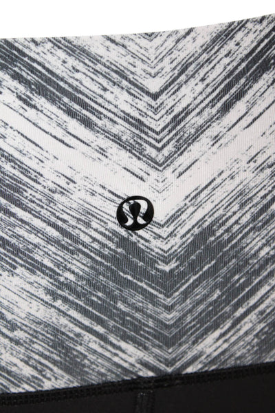 Lululemon Womens Capri Cropped Leggings Black Geometric Nylon Size 4