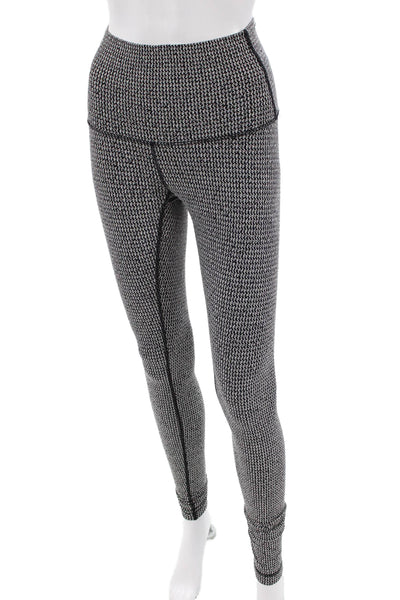 Lululemon Womens Ankle Jeggings Black Herringbone Nylon Size 4