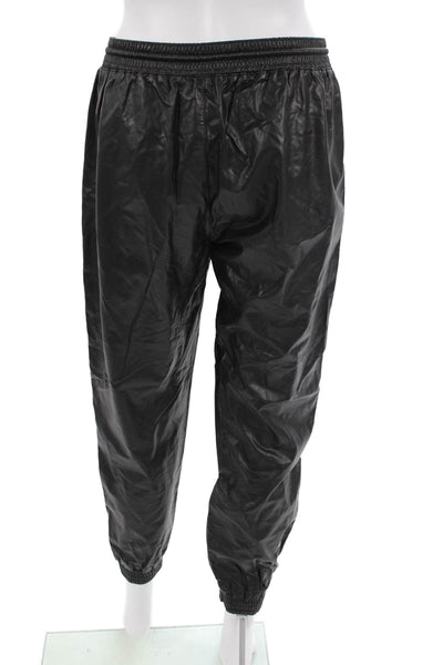 Zara, Womens Jogger Pants Black Solid Viscose Drawstring 90s Size L