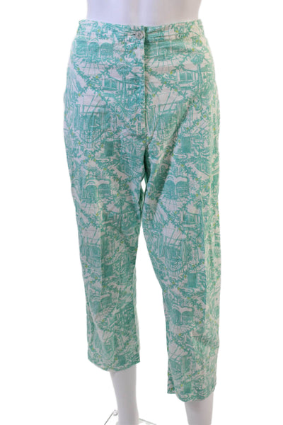 Lilly Pulitzer Womens Green Capri Cropped Pants Size 6