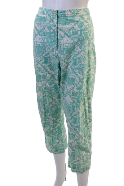 Lilly Pulitzer Womens Green Capri Cropped Pants Size 6