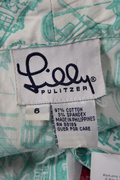 Lilly Pulitzer Womens Green Capri Cropped Pants Size 6