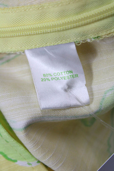 Lilly Pulitzer Womens Cropped Capri Pants Green Animal Print Button Size 8