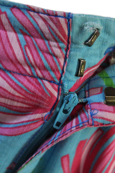 Lilly Pulitzer, Women Capri Cropped Floral Pants Blue Size 8