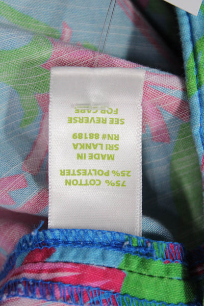 Lilly Pulitzer, Women Capri Cropped Floral Pants Blue Size 8