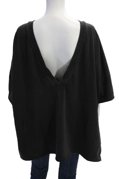 FP Movement Womens V-Neck Black Tunic Short Sleeve Cotton Blend Size S