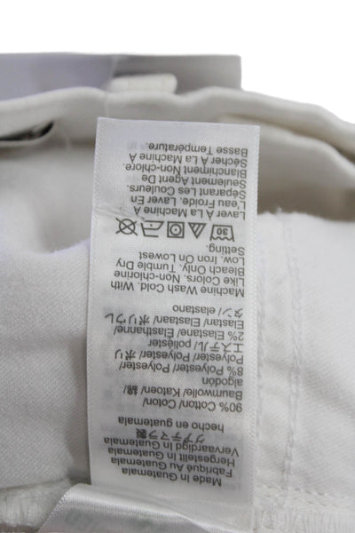 J Crew Women White High-Rise Ankle Tapered Jeans Button Size 31