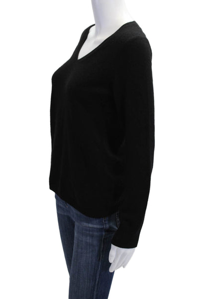 Uniqlo Women Cashmere V-Neck Pullover Black Long Sleeve Size M
