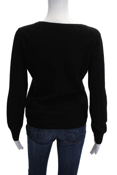 Uniqlo Women Cashmere V-Neck Pullover Black Long Sleeve Size M