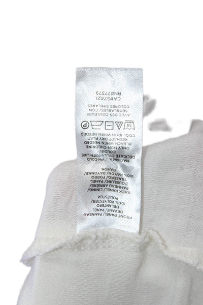 Ann Taylor Women White Rayon Basic Tank Sleeveless Round Neck Size M
