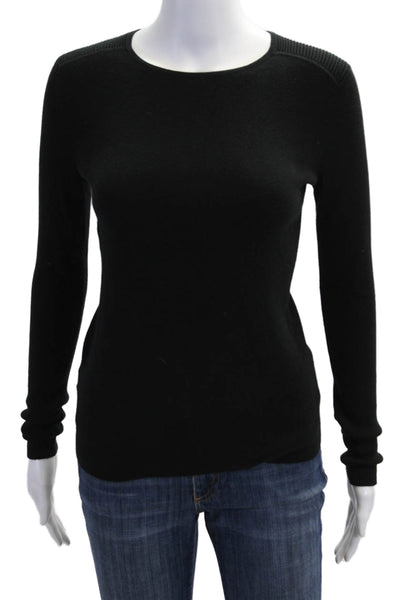 Ann Taylor Womens Pullover Crew Neck Sweater Black Long Sleeve Size S