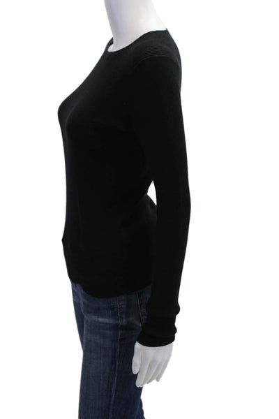 Ann Taylor Womens Pullover Crew Neck Sweater Black Long Sleeve Size S