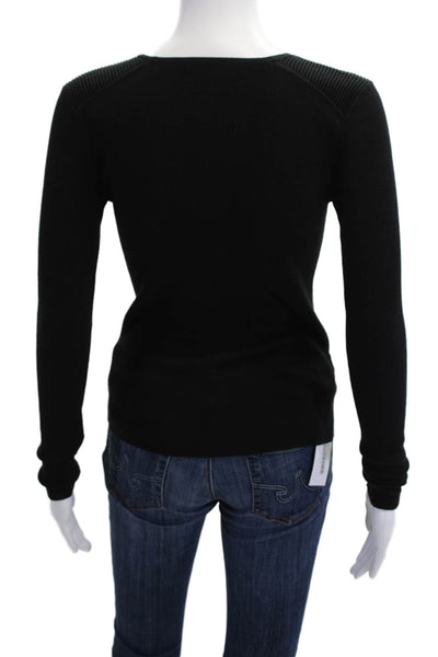 Ann Taylor Womens Pullover Crew Neck Sweater Black Long Sleeve Size S