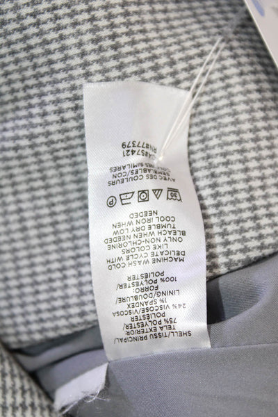 Ann Taylor Women Gray Check Blazer Button Long Sleeve Size 4