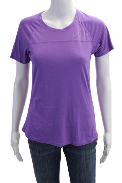 Nike Women Purple Crew Neck Jersey T-Shirt Short Sleeve Size S