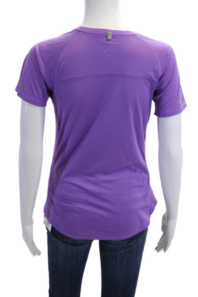 Nike Women Purple Crew Neck Jersey T-Shirt Short Sleeve Size S