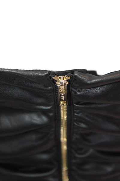 AMUR Womens Biker Cropped Tank Black Sleeveless Zip Size 4