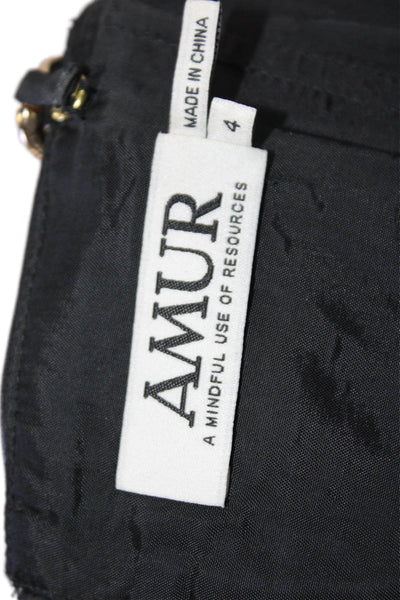 AMUR Womens Biker Cropped Tank Black Sleeveless Zip Size 4