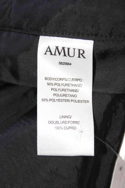 AMUR Womens Biker Cropped Tank Black Sleeveless Zip Size 4