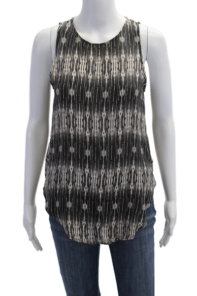 Haute Hippie Women Bohemian Black Silk Sleeveless Tank Round Neck Size XS