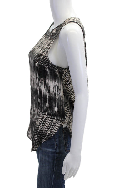Haute Hippie Women Bohemian Black Silk Sleeveless Tank Round Neck Size XS