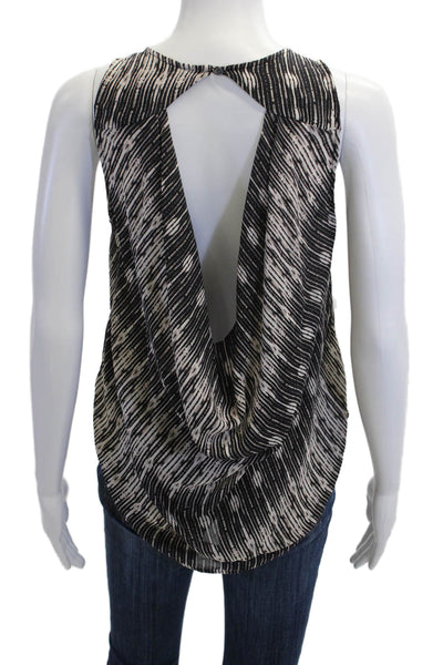 Haute Hippie Women Bohemian Black Silk Sleeveless Tank Round Neck Size XS