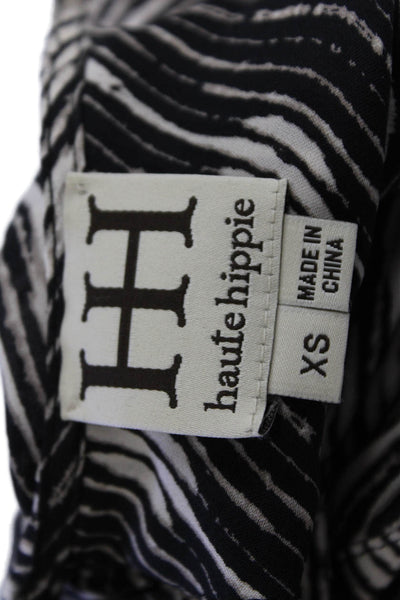 Haute Hippie Women Bohemian Black Silk Sleeveless Tank Round Neck Size XS