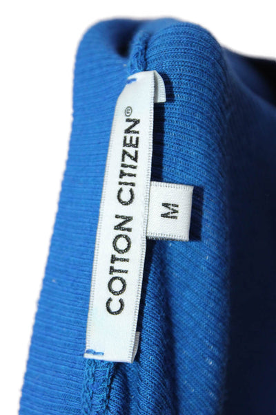 Cotton Citizen Womens Cropped Blue Long Sleeve Crew Neck T-Shirt Size M