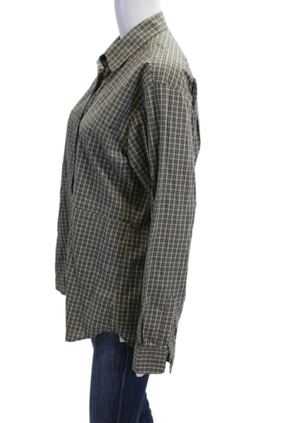 Kimberly Taylor Mens Collared Plaid Button-Up Long Sleeve Beige Size M