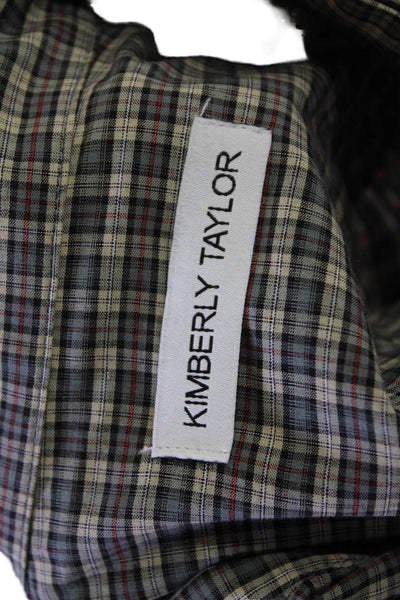 Kimberly Taylor Mens Collared Plaid Button-Up Long Sleeve Beige Size M