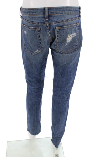 Rag & Bone Women Boyfriend Cropped Jeans Blue Low Rise Size 26
