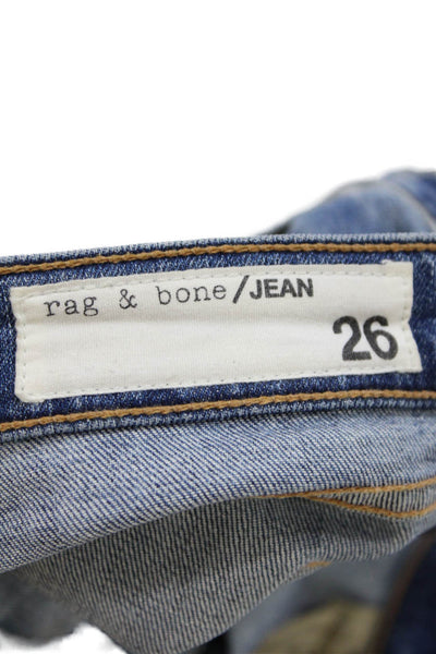 Rag & Bone Women Boyfriend Cropped Jeans Blue Low Rise Size 26