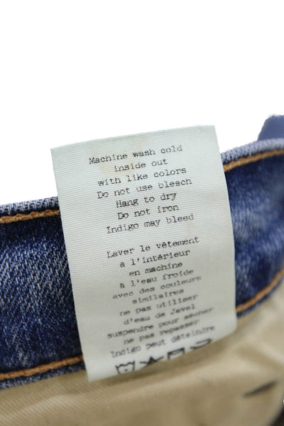 Rag & Bone Women Boyfriend Cropped Jeans Blue Low Rise Size 26