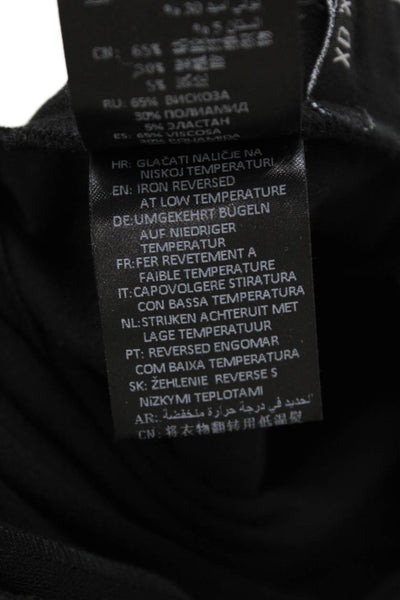 Designer Women Cropped Dress Pants Black Zip Viscose Blend Size M
