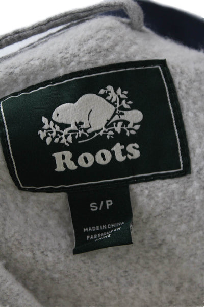 Roots Unisex Varsity Jacket Gray Collared Snap Size S
