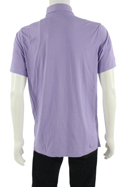 Greyson Mens Short Sleeve Collared Logo Polo Shirt Purple Size Medium