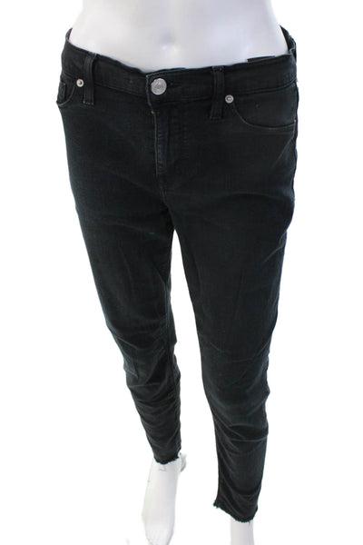 Hudson Womens Skinny Ankle Jeans Black Mid Rise Size 28