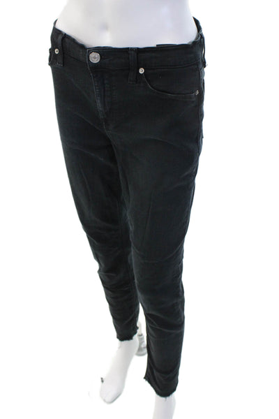 Hudson Womens Skinny Ankle Jeans Black Mid Rise Size 28