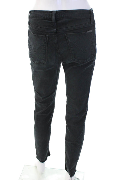 Hudson Womens Skinny Ankle Jeans Black Mid Rise Size 28
