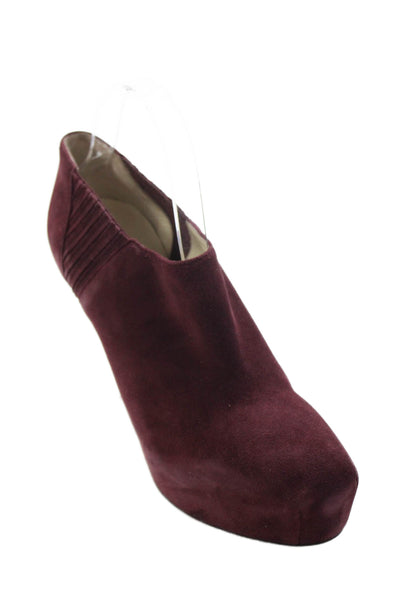 Brian Atwood Womens Textured Rounded Toe Slip On Heels Burgundy Size EUR 39.5