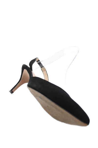 J Crew Womens Pointed Toe Slingback High Heels Black Size 8.5