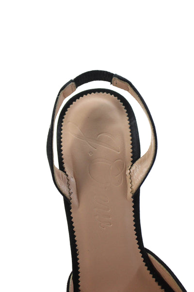 J Crew Womens Pointed Toe Slingback High Heels Black Size 8.5