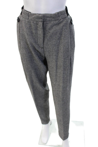 Zara Women Ankle Dress Pants Gray Check Button Size S