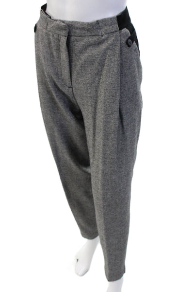 Zara Women Ankle Dress Pants Gray Check Button Size S