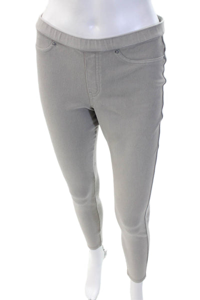 Hue Women Ankle Jeggings Gray Size M