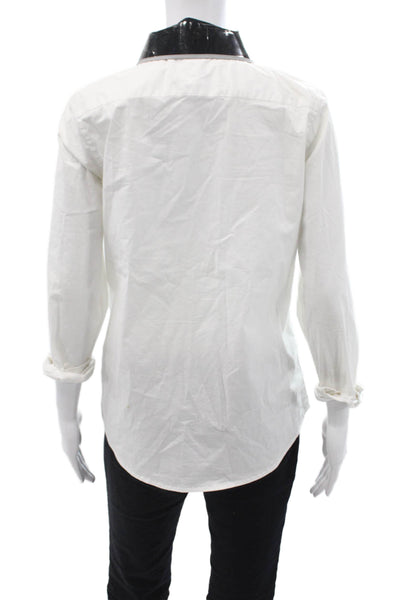 Jonathan Simkhai Women Collared Black 100% Cotton Long Sleeve Button-Up Size S