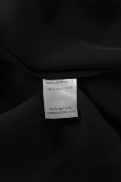 Haute Hippie Womens Black Silk Collared Sleeveless Button-Up Blouse Size L