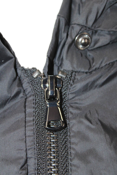 Barneys New York Women Black Nylon Anorak Windbreaker Army Size L