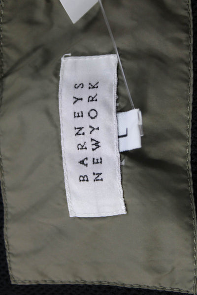 Barneys New York Women Black Nylon Anorak Windbreaker Army Size L